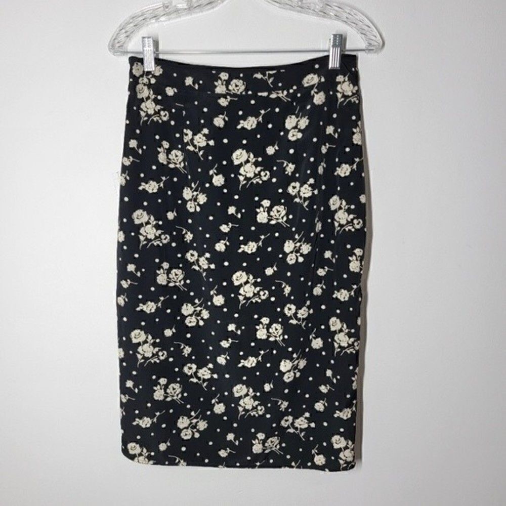 FOREVER 21 Vintage Whimsigoth Slit Hem Ditsy Floral Pencil Skirt Medium